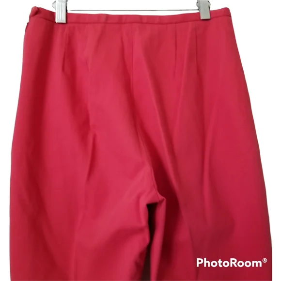 Lands' End Retro Style Side Zip Dark Coral Ankle Length Pants. Women's 12 - Picture 4 of 11